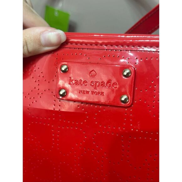 NWT Kate Spade New York Red Harmony Metro Tote Handbag Purse - Picture 5 of 8